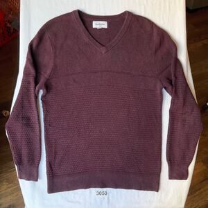 Goodiellow Women Long Sleeve V-neck Knit Sweater size S, Cherry Purple